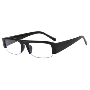 6422 Kacamata Hitam Pria Wanita Minimalis Setengah Bingkai Persegi UV400 Modis Retro Universal Dapat Dikustomisasi - Product Image 5