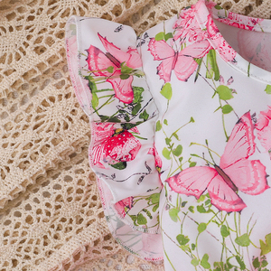 Robe d'été décontractée en coton pour bébé fille, longueur genou, respirante, élégante, mignonne, avec motif floral en maille, pour petites filles, personnalisable - Product Image 4