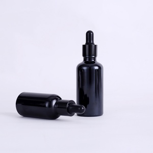 Flacons compte-gouttes en verre noir brillant personnalisés de luxe avec protection UV 5ml 10ml 15ml 30ml 50ml 100ml pour huiles essentielles et teintures - Product Image 5