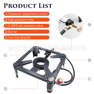 Réchaud à gaz portable en fonte avec régulateur pour le camping - Product Image 4