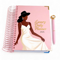 Planificateur mensuel personnalisé et magnifique avec logo doré, impression de livre