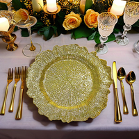 Assiettes de Présentation Dorées Modernes et Durables de 13 Pouces pour Anniversaires, Mariages et Fêtes à Domicile – Vaisselle Réutilisable Personnalisable