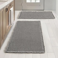 Tapis de bain carré uni en tissu gaufré, absorbant et antidérapant, pour salle de bain et entrée de toilettes, produit transfrontalier best-seller