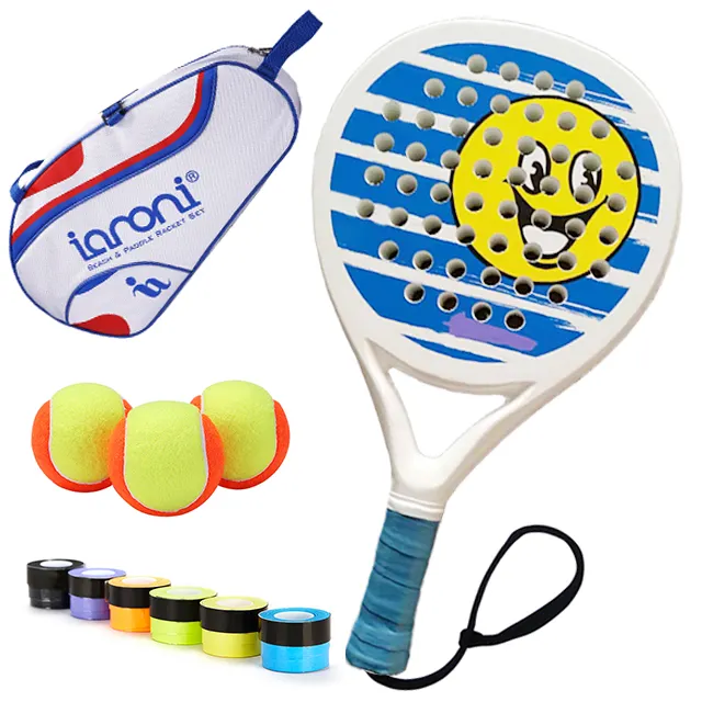 Custom Glimlach Strand Tennis Paddle Racket Voor Kids Kinderen Tieners
