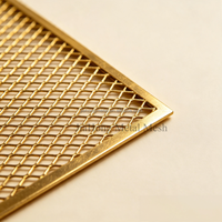 Grille métallique décorative en laiton H65 H80, maille déployée diamantée 16x8x1.5mm pour façade, cloison et décoration