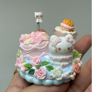 Figurines de gâteau de personnage de dessin animé Hello Kitty, ornements personnalisés, artisanat, peint à la main, en résine plastique, cadeaux de gâteau Kitty - Product Image 6