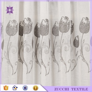 Mantovana Del Ricamo In Rilievo Del Fiore Del Giglio Tenda pura <span class=keywords><strong>Per</strong></span> <span class=keywords><strong>Soggiorno</strong></span> - Product Image 3