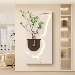 Decoración de Interiores Nórdica con Superficie de Arenisca Acrílica, Pinturas, Lámparas LED y Jarrones - Product Image 5