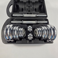 Ensemble d'haltères en gros réglables avec plaques chromées à verrouillage rapide et étui de rangement pour la maison et le fitness commercial