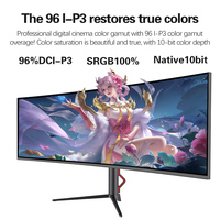 Nuevo Monitor de gamingaming curvo OEM de 49 pulgadas ancho 5K con panel Ips de 144Hz relación de aspecto 32:9 pantalla Led de escritorio Hva 1Ms Monitor