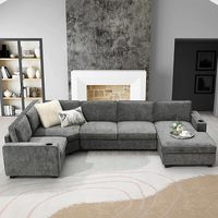 Canapé-lit modulaire en forme de U sur mesure, ensemble de canapés sectionnels 9 places avec design moderne, couleur et taille personnalisées pour salon