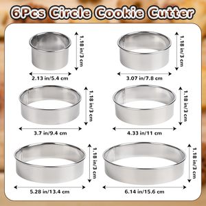 14-Piece 18/8 Stainless Steel <b>Donut</b> Cutter Ring <b>Molds</b> Round Biscuit & Cookie Cutter Set for Baking & Pastry Tools - Product Image 2