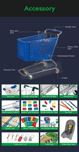 Highbright Blue <b>Plastic</b> Shopping <b>Trolley</b> with Metal Base for Supermarket & Retail Stores - Product Image 6