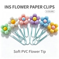 Clips de papier décoratifs en forme de fleurs colorées, mignons, pour journal, vente en gros