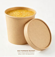 Seau à nourriture chaude jetable en papier pour traiteur, 8-32 oz, simple paroi, recyclable, en carton kraft blanc, pour bouillie et soupe, en vrac