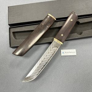 VG10บูชิโดขนาดเล็กสไตล์ญี่ปุ่นใบมีดเหล็กโบวี่แบบตายตัวพร้อมปลอกสายดาบไม้มะเกลือ - Product Image 2