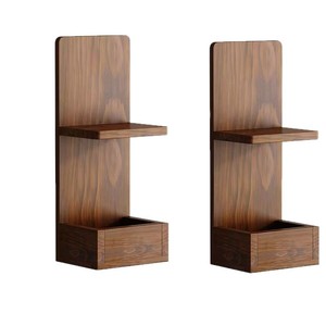 Cross-border wooden <b>floating</b> <b>wall</b>-mounted <b>shelf</b>, bedside planter, mobile phone holder, bathroom scented candle holder, flower - Product Image 5