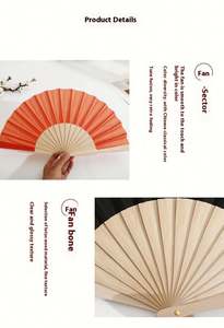 Abanicos de Mano de Madera de Pera Blancos de 23 cm, Color Original, de Alta Calidad, al por Mayor, para Regalo Promocional, España - Product Image 6