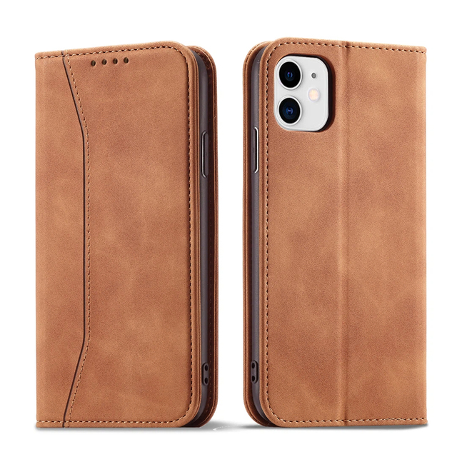 PU Leather Wallet Flip Cell Phone Case for iPhone 11 - Stand Cover with 2 Card Slots, Magnetic Closure & Shockproof Shell