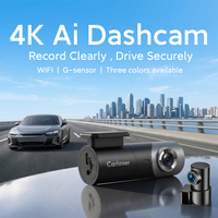 Caméra embarquée 4K double objectif IA avant et arrière 2 canaux avec GPS, Wi-Fi 5G intégré, surveillance de stationnement 24h, enregistreur vidéo pour voiture