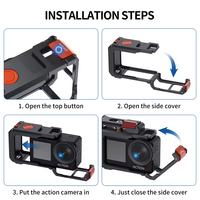 Cage métallique pour DJI Action 5 Pro/4/3, boîtier de protection complet à dégagement rapide avec extension griffe porte-accessoire, accessoires pour caméra