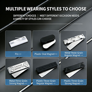 Étiquette nominative personnalisée réutilisable et durable avec revêtement en époxy et clip magnétique de sécurité pour le personnel / les employés des magasins de détail - Product Image 3