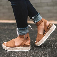Sandales compensées d'été pour femmes, style plateforme, haute qualité, pour l'extérieur, vente en gros