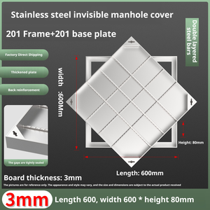 Tapas de alcantarilla ocultas de acero inoxidable de alta resistencia, aptas para carreteras - Product Image 4