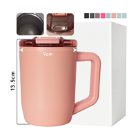 Mug à café isotherme sans BPA de 450 ml avec couvercle anti-fuite - Tasse de voyage portable pour boissons chaudes et froides
