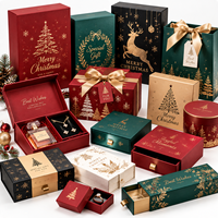 Boîte cadeau de Noël personnalisée pour vin, boîte d'emballage rigide en papier avec poignée pour l'emballage de bouteilles