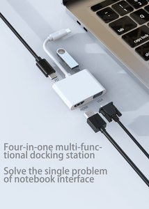 4 trong 1 <span class=keywords><strong>USB</strong></span> 3.0 HUB ABS nhựa trường hợp Type-C HDMI adapter 4K 30Hz Trắng VGA chuyển đổi Dock dự Type-C <span class=keywords><strong>prot</strong></span> Cổ Phiếu có sẵn - Product Image 6