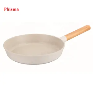 Chất lượng cao hiện đại Thiết kế đồ nấu nướng không dính Fry Pan với cảm ứng dưới và gỗ xử lý đồ dùng nhà bếp