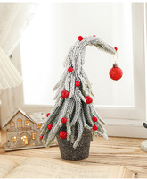 Nouvel arbre de Noël artificiel en plastique de haute qualité, style tronc croissant vert, mini-plante en pot avec neige et baies rouges multicolores