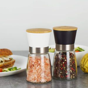 Classica cucina spezie condimento macinino vasetto manuale macinino sale e pepe con coperchio macina bambù - Product Image 4