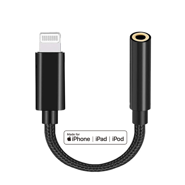 MFi Factory Lighting AUX 3.5mm USB Earphone Headset Audio Jack Adapter Converter Cable Headphone Accessories