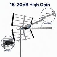 Maßgefertigte Direkt ab Werk Outdoor UHF 470-790MHz Yagi Digital HDTV Antenne Aluminium Kunststoff Freeview 4K Signal 4G/5G Filter