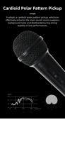 Microphone sans fil dynamique portable personnalisable en plastique avec connecteur Type C, charge monocanal pour karaoké et conférences