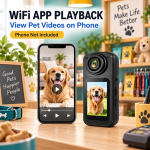 Caméra d'action WiFi compacte pour animaux de compagnie, enregistreur vidéo pour chiens, chats, enregistrement en animalerie - Product Image 4