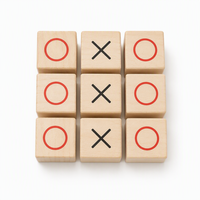 Jeu de Tic-Tac-Toe en Bois de Luxe Personnalisé avec Logo Gravé, Écologique et Durable pour Salons Professionnels et Cadeaux Promotionnels