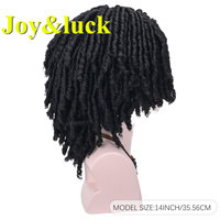 Vente en gros de haute qualité afrique dreadlocks courts bouclés hommes perruques quotidien ou de fête marron gris Afro crépus bouclés synthétiques hommes perruques
