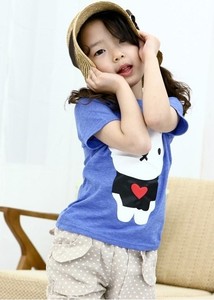 Vêtements pour enfants en gros, t-shirt en coton à manches courtes mignon avec imprimé de dessins animés pour filles, provenant d'un fournisseur chinois - Product Image 2