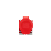 Connecteurs industriels électriques HFE HF-124 380V 32A triphasés 4 broches rouges à montage mural, protection IP44, boîtier en polyamide, contacts en laiton