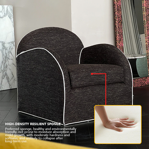 <span class=keywords><strong>Fauteuil</strong></span> de détente individuel nordique fait main en <span class=keywords><strong>tissu</strong></span> <span class=keywords><strong>gris</strong></span> moderne, chaise de luxe pour salle à manger et hôtel - Product Image 6