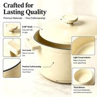 Cocotte en fonte émaillée légère avec couvercle pour cuisinières à gaz et à induction, facile à nettoyer, pour usage domestique