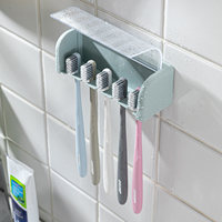 Support mural en plastique pour brosses à dents avec couvercle anti-poussière, fixation adhésive sans perçage, pour jouets, étanche