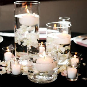 Round <strong>Long</strong> <strong>Burning</strong> White Unscented Floating <strong>Candle</strong> for Cylinder Vases, Ivory White Color Centerpieces Votive Floating <strong>Candles</strong> - Product Image 3