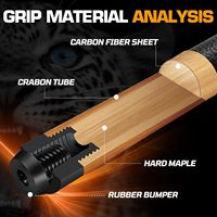 Stik Biliar Banly Carbon Fiber Center Joint 1/2 Split Pool Cue 12.5mm Time Crystal Tip Low Deflection Profesional Kotak Hadiah