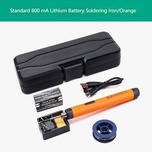 Fer à souder rechargeable USB 1000 mA, portable, alimenté par batterie, avec poignée crayon et étui orange - Product Image 3