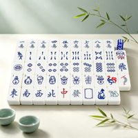 Ensemble de Mahjong de Luxe Style Singapourien 156 Tuiles 42*30*10mm en Mélamine Fait Main Exquis Qualité Supérieure 4 Tuiles Animaux Cadeau