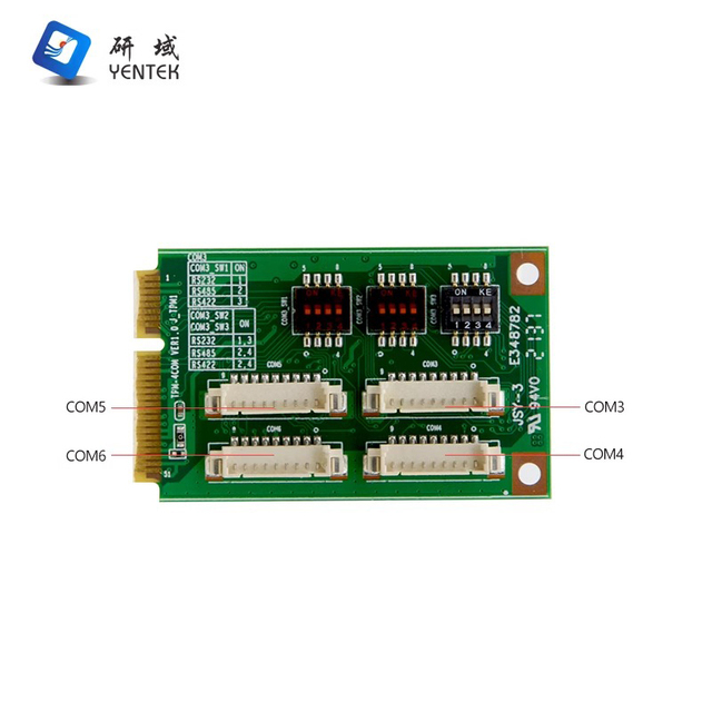 YENTEK Industrial PC Motherboard Expansion Board 4 COM Multi-serial Expansion MINI PCIE TPM Function Expansion 4 Serial Ports